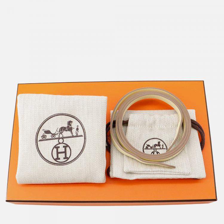 Pre Owned Hermes Halzan Jaune Milton Swift Leather Size Mini