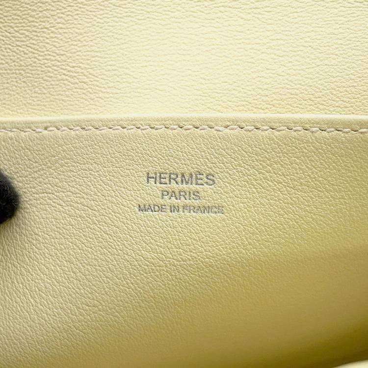 Pre Owned Hermes Halzan Jaune Milton Swift Leather Size Mini