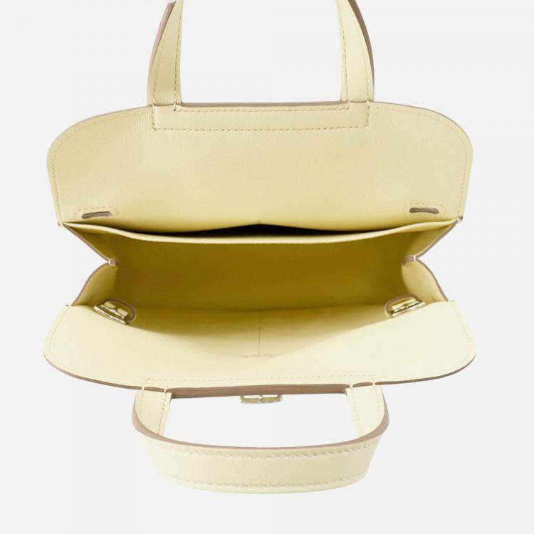 Pre Owned Hermes Halzan Jaune Milton Swift Leather Size Mini