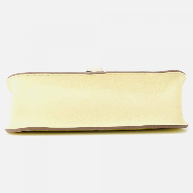 Pre Owned Hermes Halzan Jaune Milton Swift Leather Size Mini