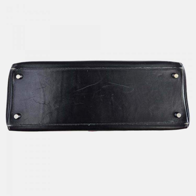 Pre Owned Hermes Kelly 35 Box Leather Palladium Hardware Bag