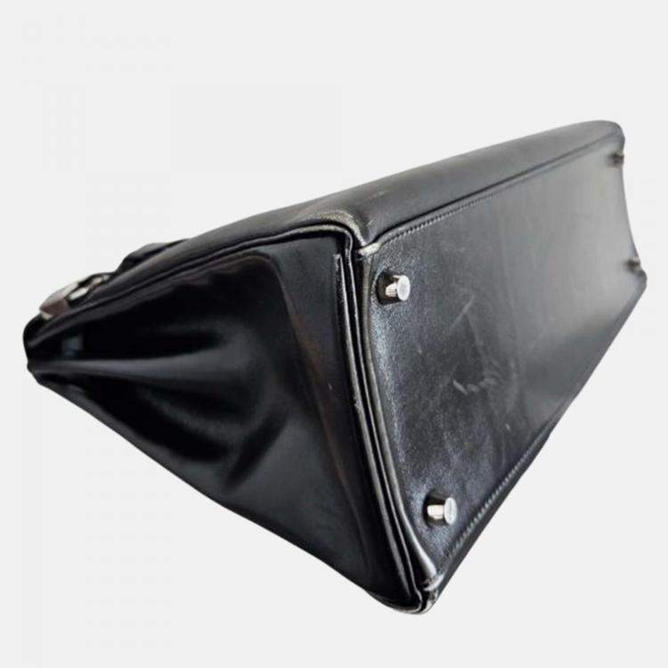 Pre Owned Hermes Kelly 35 Box Leather Palladium Hardware Bag