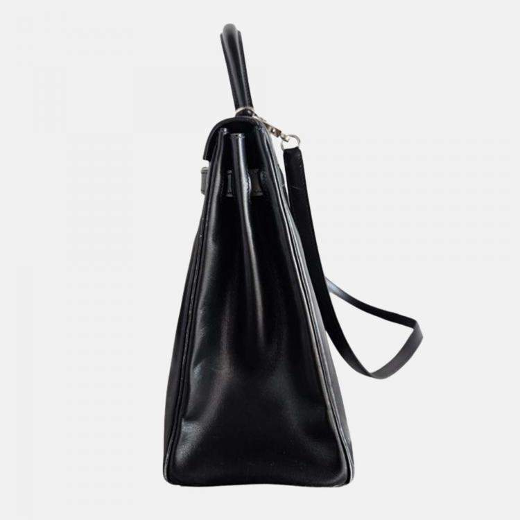 Pre Owned Hermes Kelly 35 Box Leather Palladium Hardware Bag