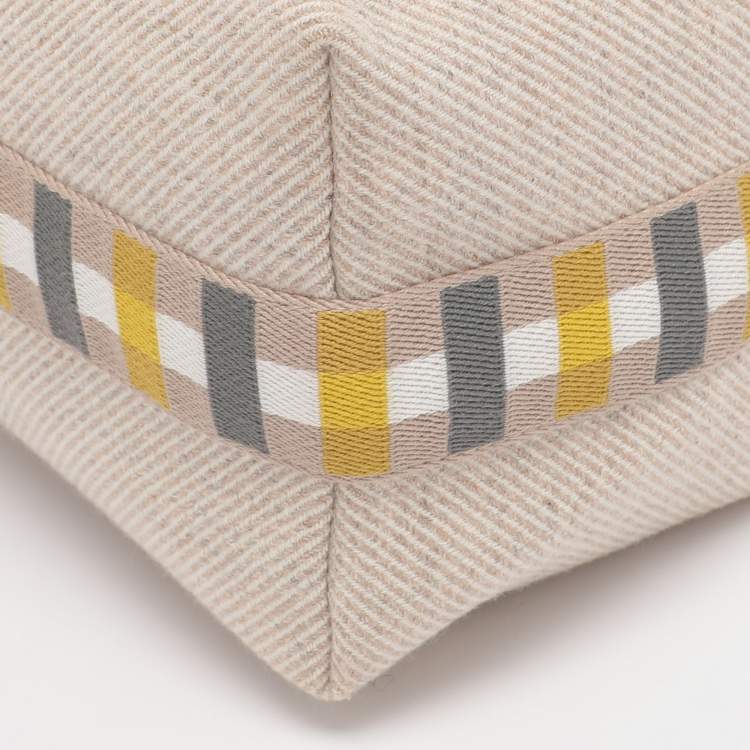 Pre Owned Hermes Beige Canvas Large Bride-a-Brac Case Pouch