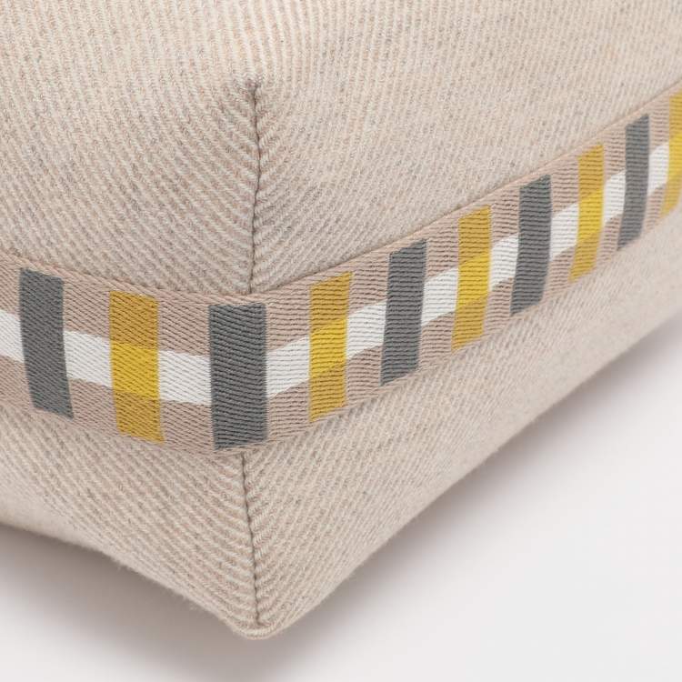 Pre Owned Hermes Beige Canvas Large Bride-a-Brac Case Pouch