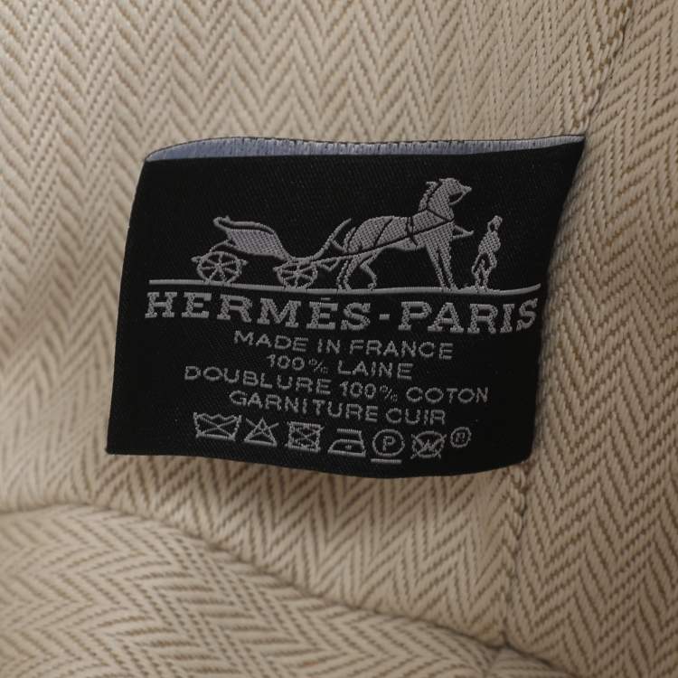 Pre Owned Hermes Beige Canvas Large Bride-a-Brac Case Pouch
