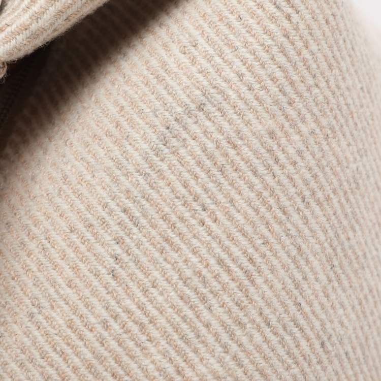 Pre Owned Hermes Beige Canvas Large Bride-a-Brac Case Pouch