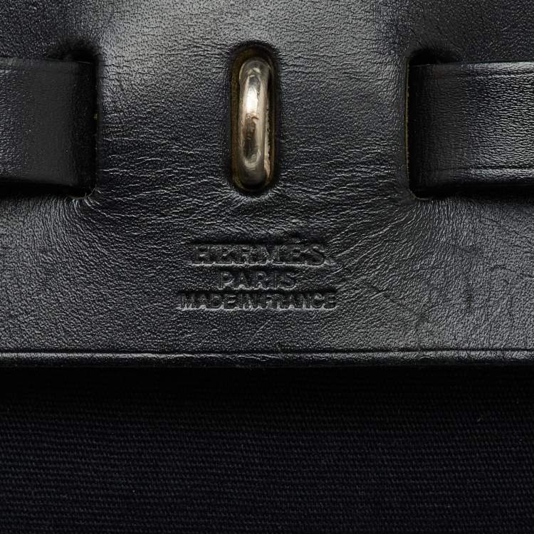 Pre Owned Hermes Black Toile Canvas and Vache Hunter 2in1 Herbag 31 Bag