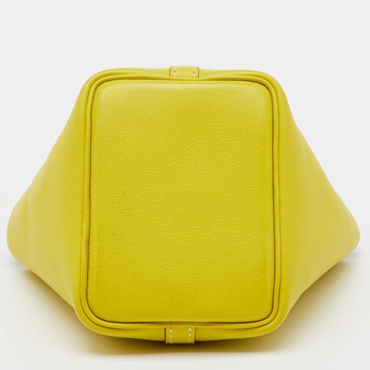 Pre Owned Hermes Lime Swift Leather Micro Picotin Lock Bag