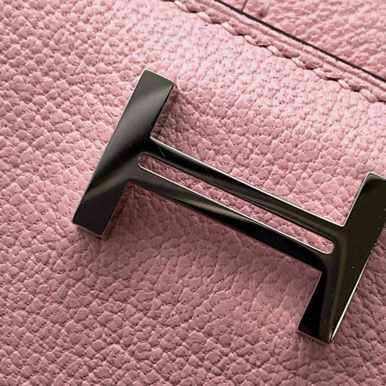 Pre Owned Hermes Bearn Combine Rose Sakura Chevre Myzore Goatskin