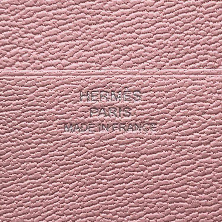 Pre Owned Hermes Bearn Combine Rose Sakura Chevre Myzore Goatskin