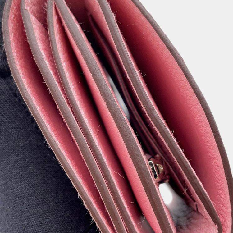 Pre Owned Hermes Bearn Combine Rose Sakura Chevre Myzore Goatskin