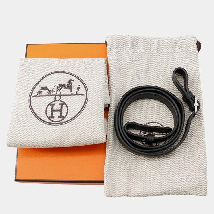 Pre Owned Hermes In The LoopBlack Swift Leather  Cross Body Bag 