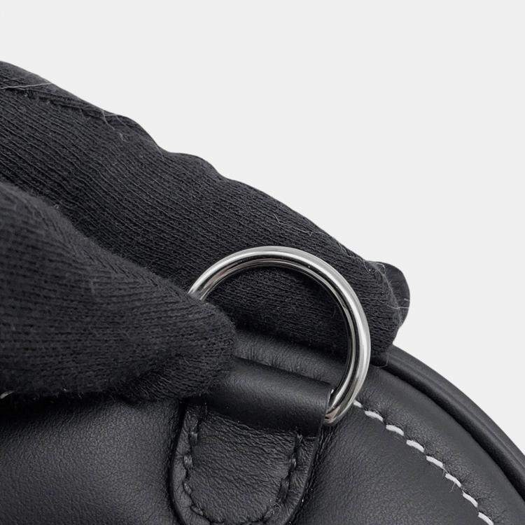 Pre Owned Hermes In The LoopBlack Swift Leather  Cross Body Bag 