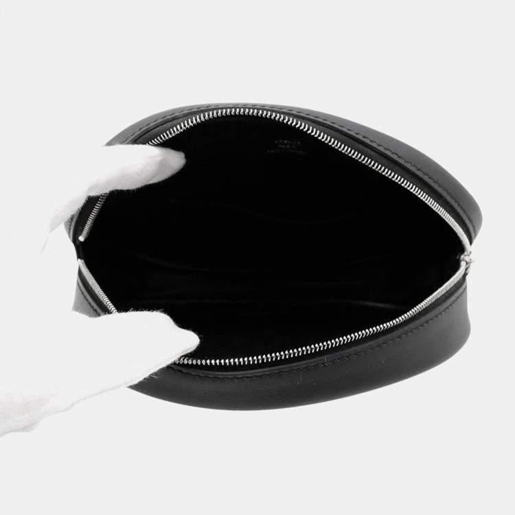 Pre Owned Hermes In The LoopBlack Swift Leather  Cross Body Bag 