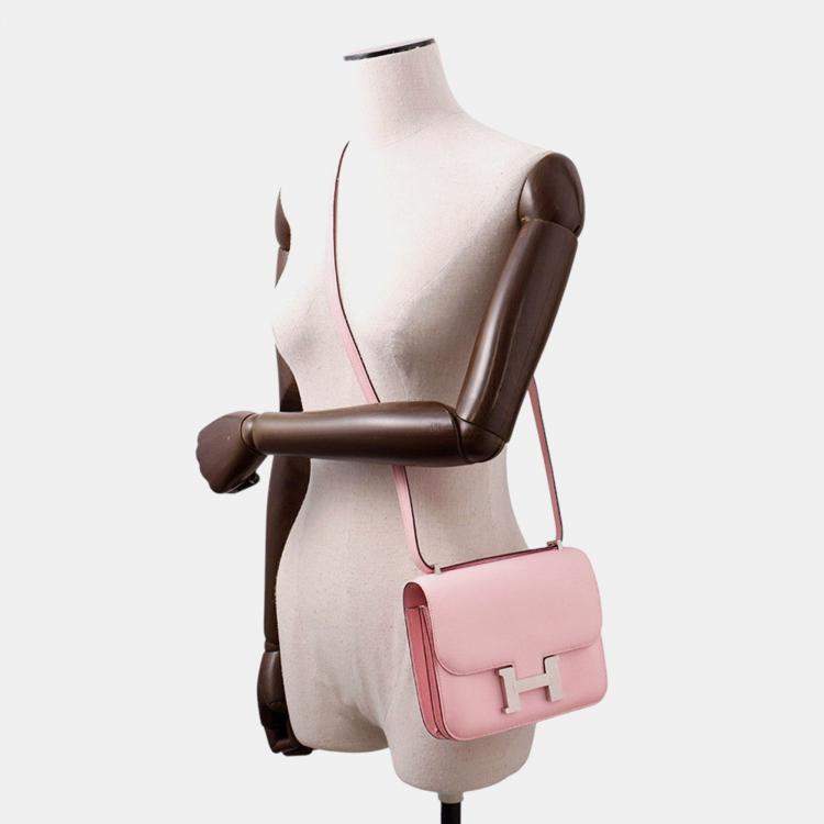 Pre Owned Hermes Constance3 Miroir  Size Mini Rose Sakura Swift Leather Bag
