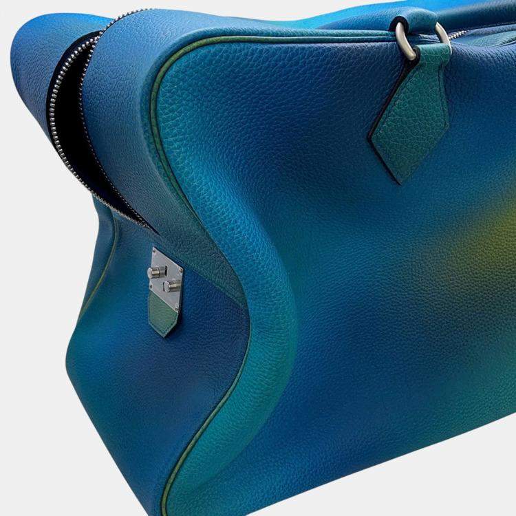 Pre Owned Hermes Plume Cosmos Blue Nuit/Violetgradation Togo Leather Size 45