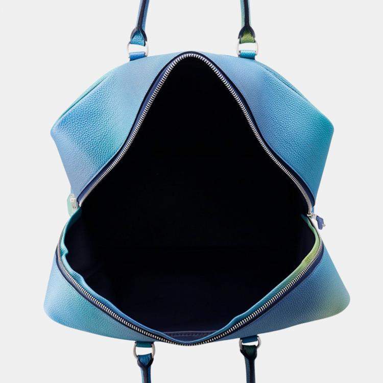 Pre Owned Hermes Plume Cosmos Blue Nuit/Violetgradation Togo Leather Size 45