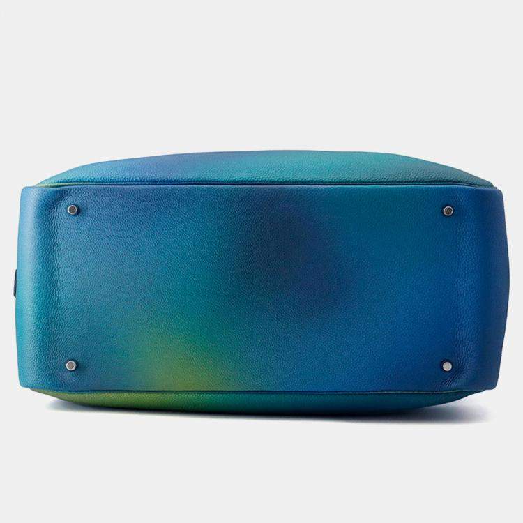 Pre Owned Hermes Plume Cosmos Blue Nuit/Violetgradation Togo Leather Size 45