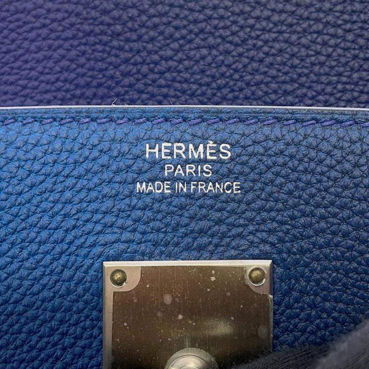 Pre Owned Hermes Haut A Courroies Cosmos Blue Nuit/Violet gradation Togo Leather Size 40