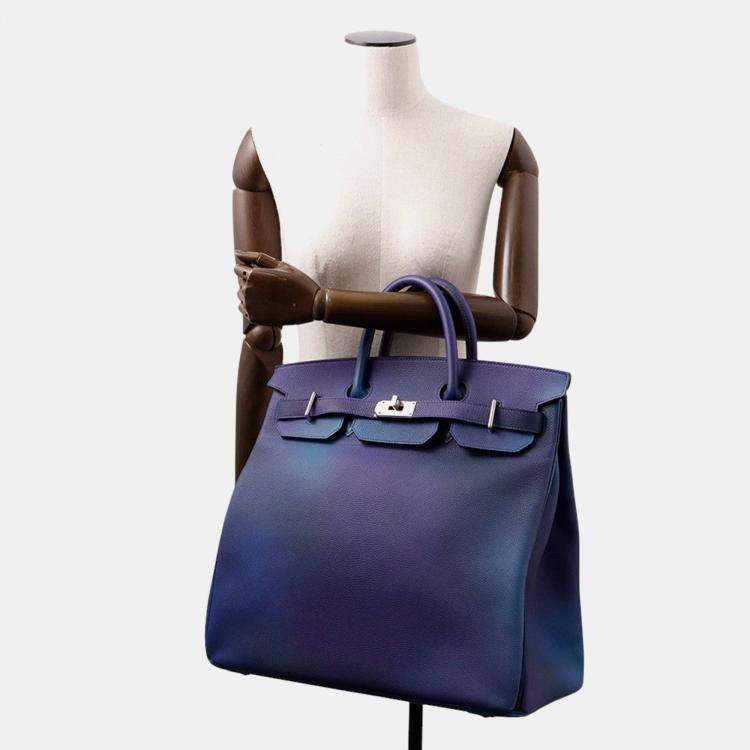 Pre Owned Hermes Haut A Courroies Cosmos Blue Nuit/Violet gradation Togo Leather Size 40
