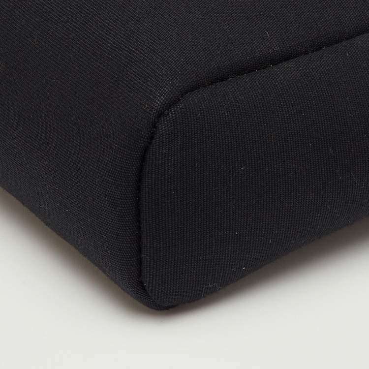 Pre Owned Hermès Black/Beige Toile and Vache Hunter Leather 2-in-1 Herbag TPM Bag