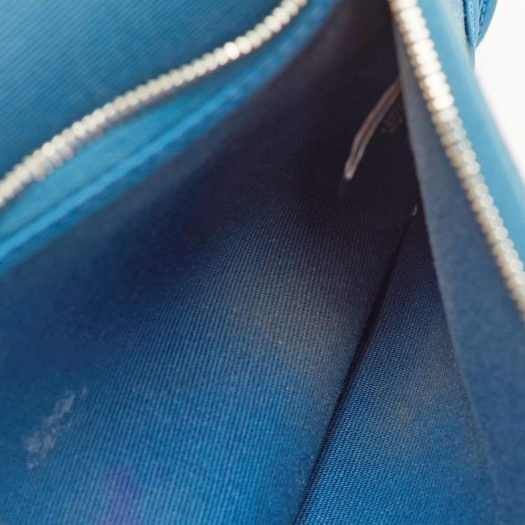 Pre Owned Hermès Bleu Frida/Black Toile Canvas and Vache Hunter Herbag Zip 31 Bag