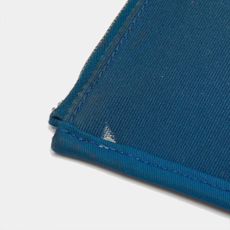 Pre Owned Hermès Bleu Frida/Black Toile Canvas and Vache Hunter Herbag Zip 31 Bag