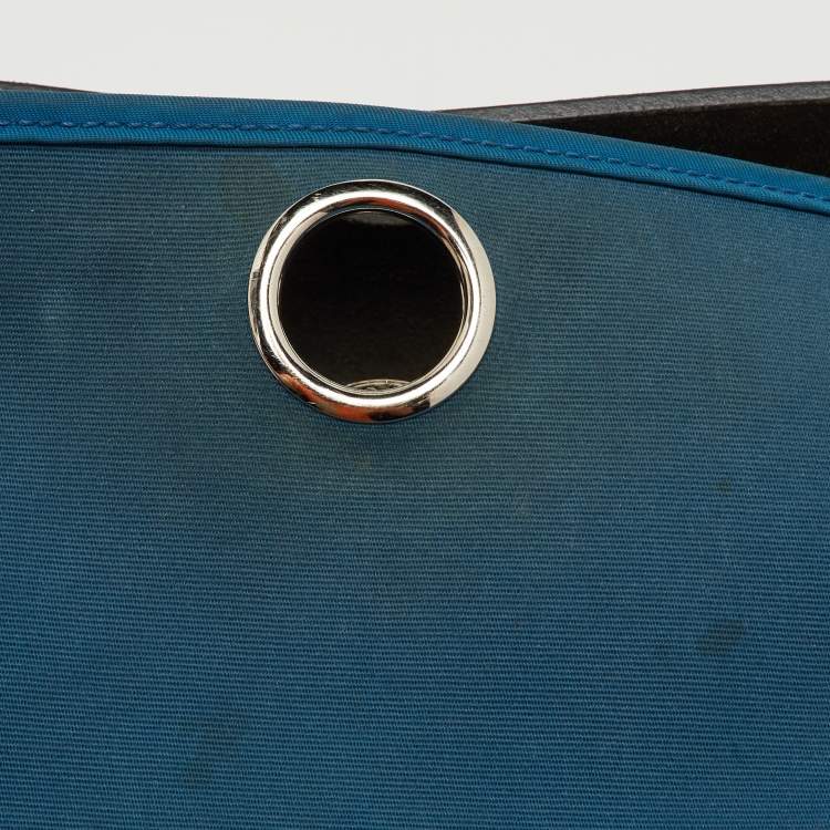 Pre Owned Hermès Bleu Frida/Black Toile Canvas and Vache Hunter Herbag Zip 31 Bag