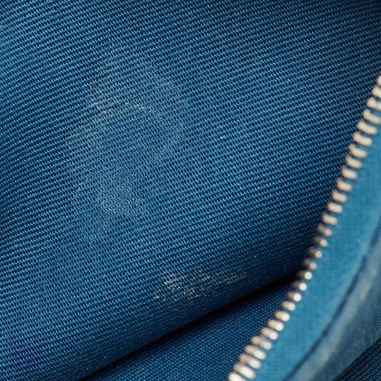 Pre Owned Hermès Bleu Frida/Black Toile Canvas and Vache Hunter Herbag Zip 31 Bag