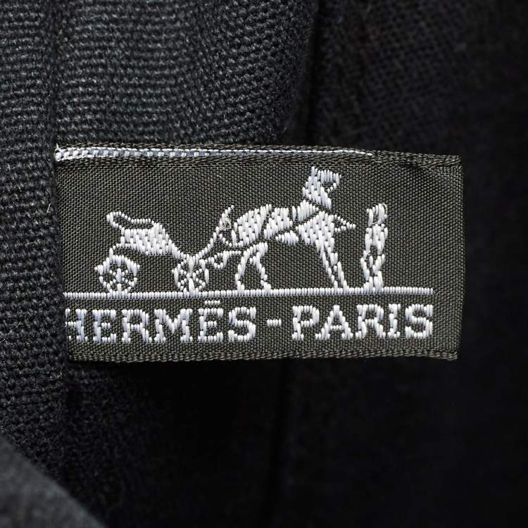 Pre Owned Hermes Fourre Tout Black/Grey Canvas Tote