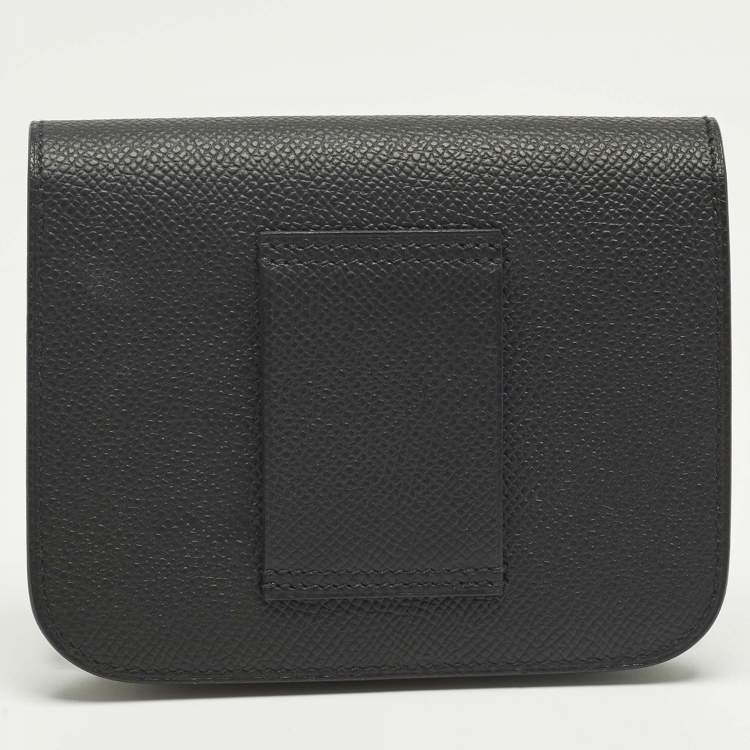 Pre Owned Hermès Black Epsom Leather Constance Slim Wallet