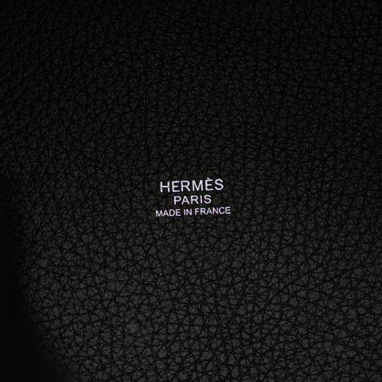 Pre Owned Hermes Picotin Lock  13.5 Black Leather Handbag  