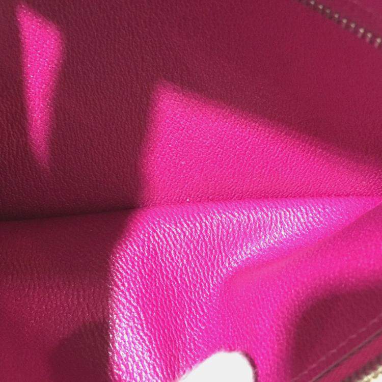 Pre Owned Hermes Bearn Souffle Bifold Long Wallet Rose Shepherd Pink