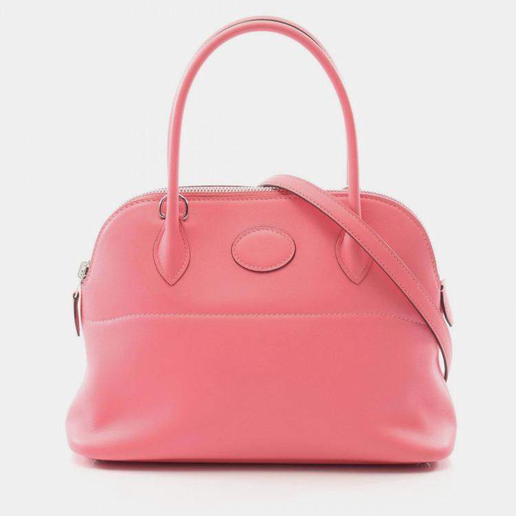 Pre Owned Hermes Bolide Rose Azalee Swift Leather Shoulder Bag
