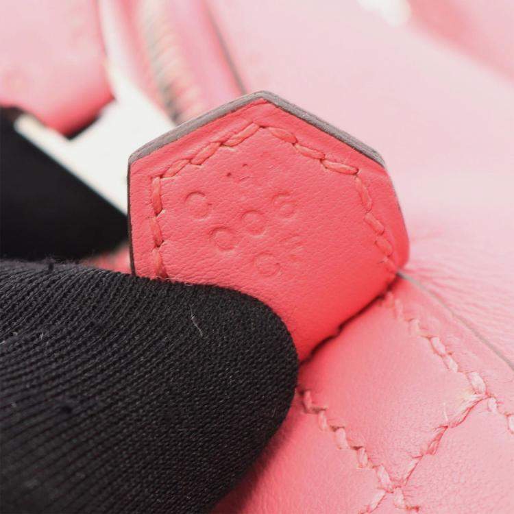 Pre Owned Hermes Bolide Rose Azalee Swift Leather Shoulder Bag