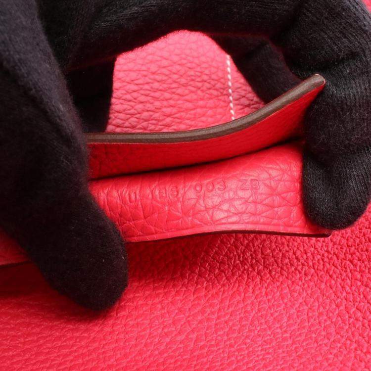 Pre Owned Hermes Cabas Sellier 31 Rose Extreme Taurillon Clemence Leather Tote Bag