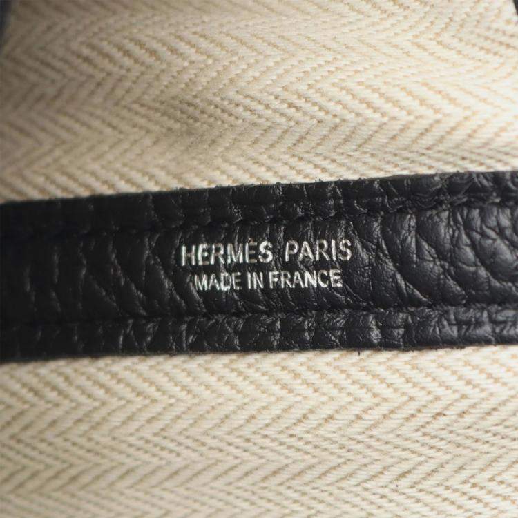 Pre Owned Hermes Garden Party 36 Black Negonda Leather Tote Bag