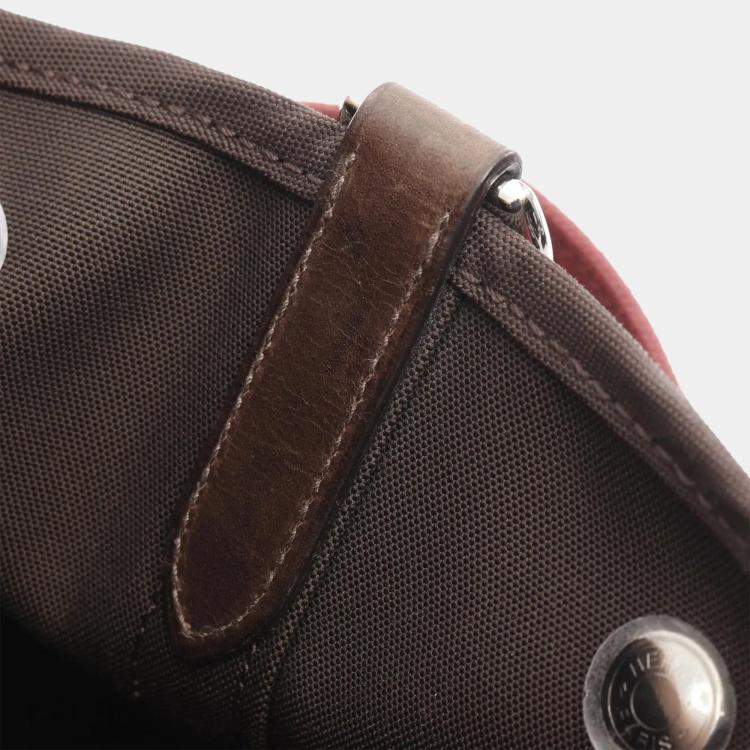 Pre Owned Hermes Sac De Pansage Groom Bordeaux Toile Military Tote Bag