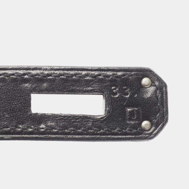 مملوكة مسبقًا Hermes Kelly 28 Black Orange Box Calf Leather Toile Potamos Shoulder Bag