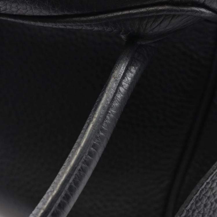 Pre Owned Hermes Lindy 30 Black Taurillon Clemence Leather Shoulder Bag