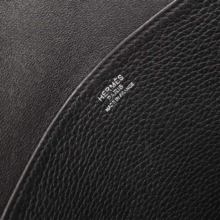 Pre Owned Hermes  Halzan 31 2way Black Taurillon Clemence Tote Bag