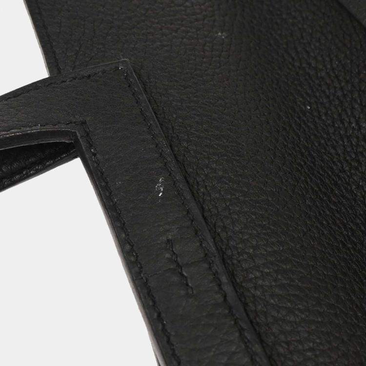 Pre Owned Hermes  Halzan 31 2way Black Taurillon Clemence Tote Bag
