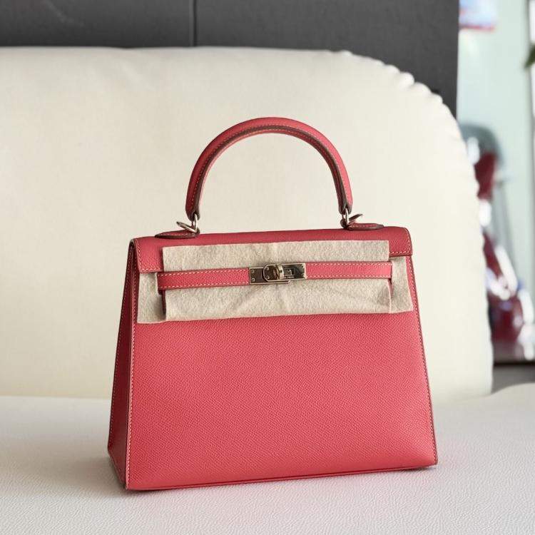 Pre Owned Hermes Kelly 25 Jaipur Pink Epsom Leather Light Gold Hardware