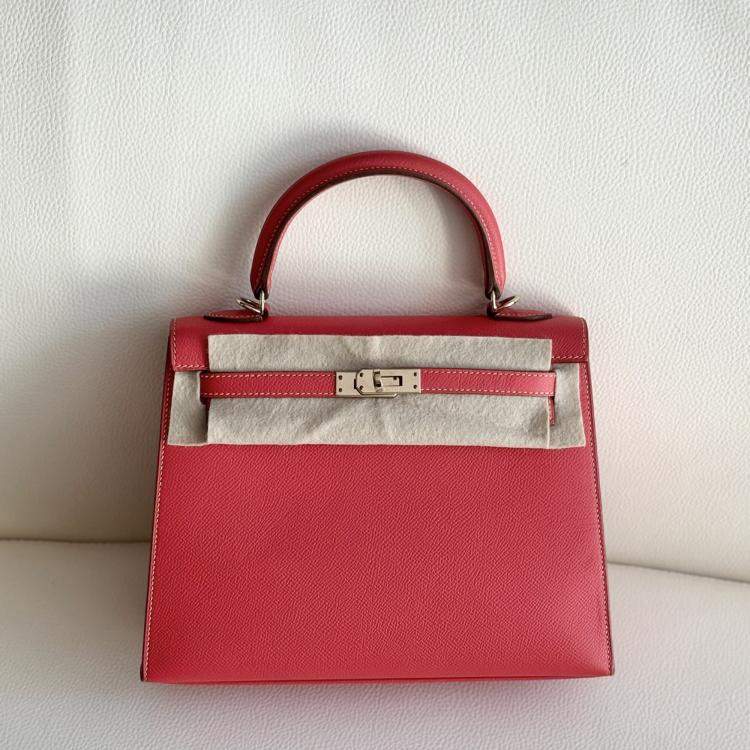 Pre Owned Hermes Kelly 25 Jaipur Pink Epsom Leather Light Gold Hardware