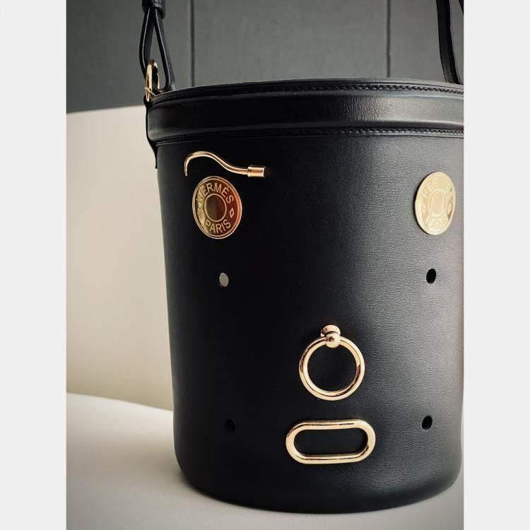 Pre Owned Hermes Limited Edition Sac Mangeoire Play Bucket Bag Tadelakt Leather