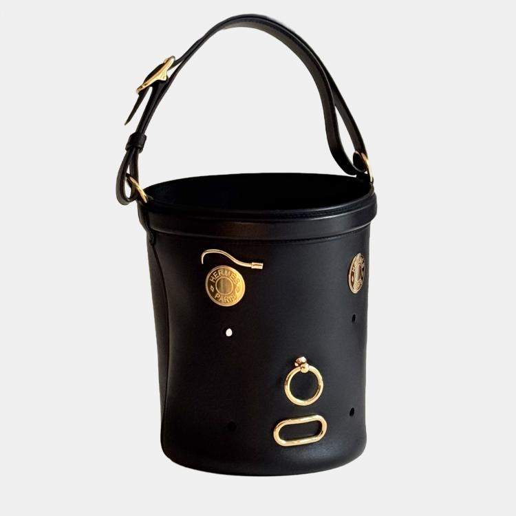 Pre Owned Hermes Limited Edition Sac Mangeoire Play Bucket Bag Tadelakt Leather