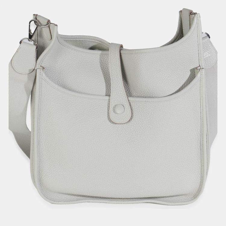 Pre Owned Hermes Gris Perle Clemence Evelyne III 29 PHW