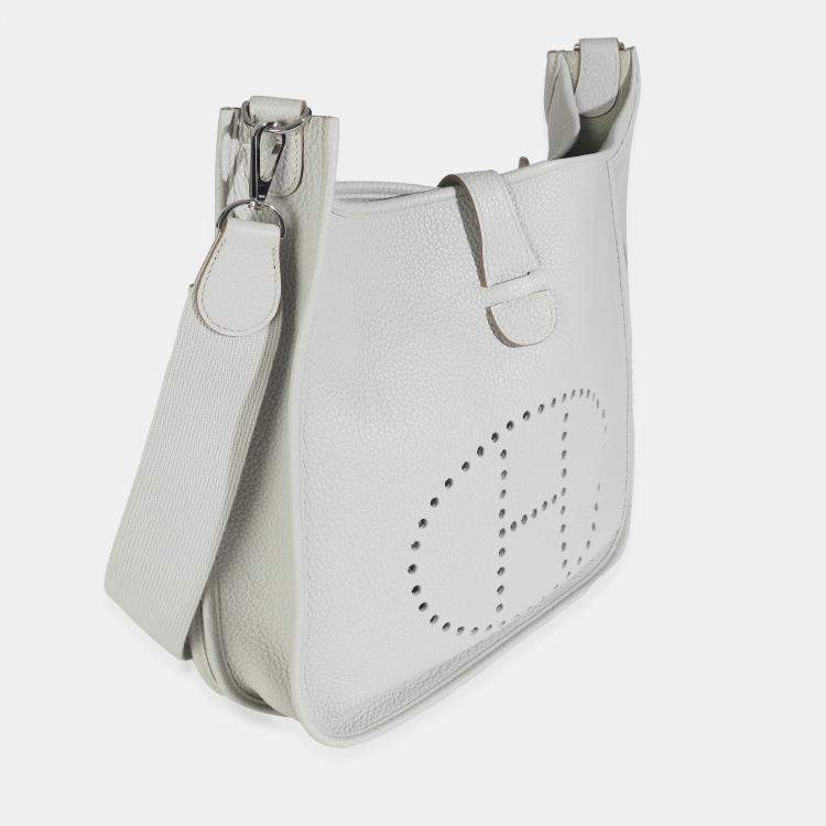 Pre Owned Hermes Gris Perle Clemence Evelyne III 29 PHW