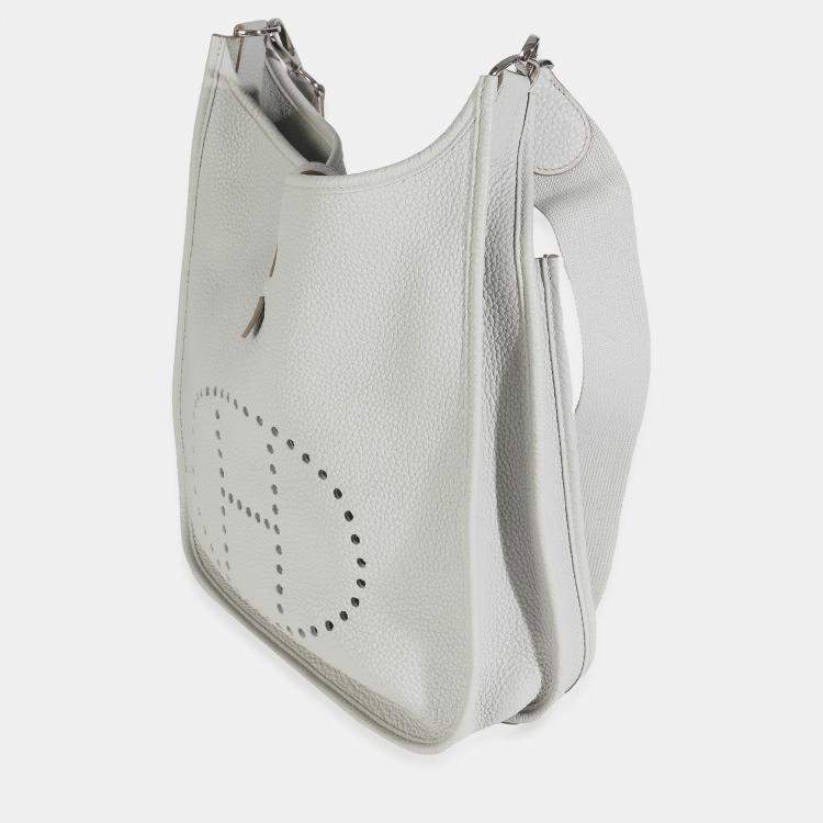 Pre Owned Hermes Gris Perle Clemence Evelyne III 29 PHW